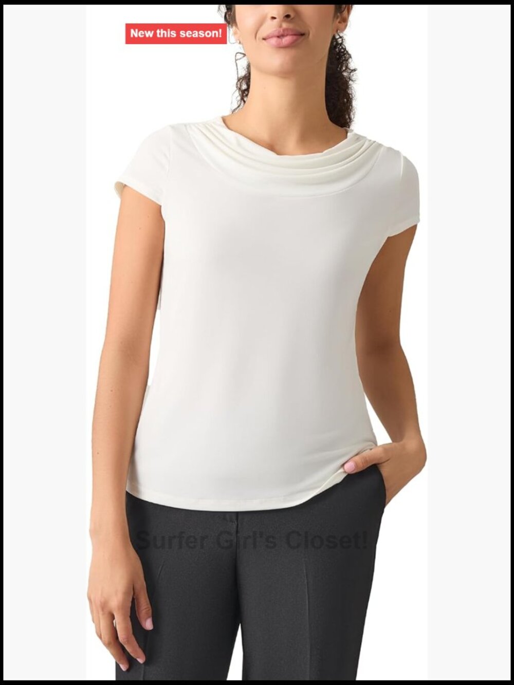 Kasper Women's Cap Sleeve Cowl-Neck Jersey Top - Women's Tops - Tank Top Style
